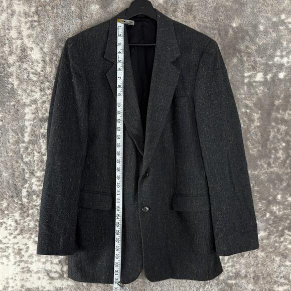 Gallery by Haggar Size 42L Career Notched Blazer Jacket Black Long Sleeve Lined - Picture 2 of 9